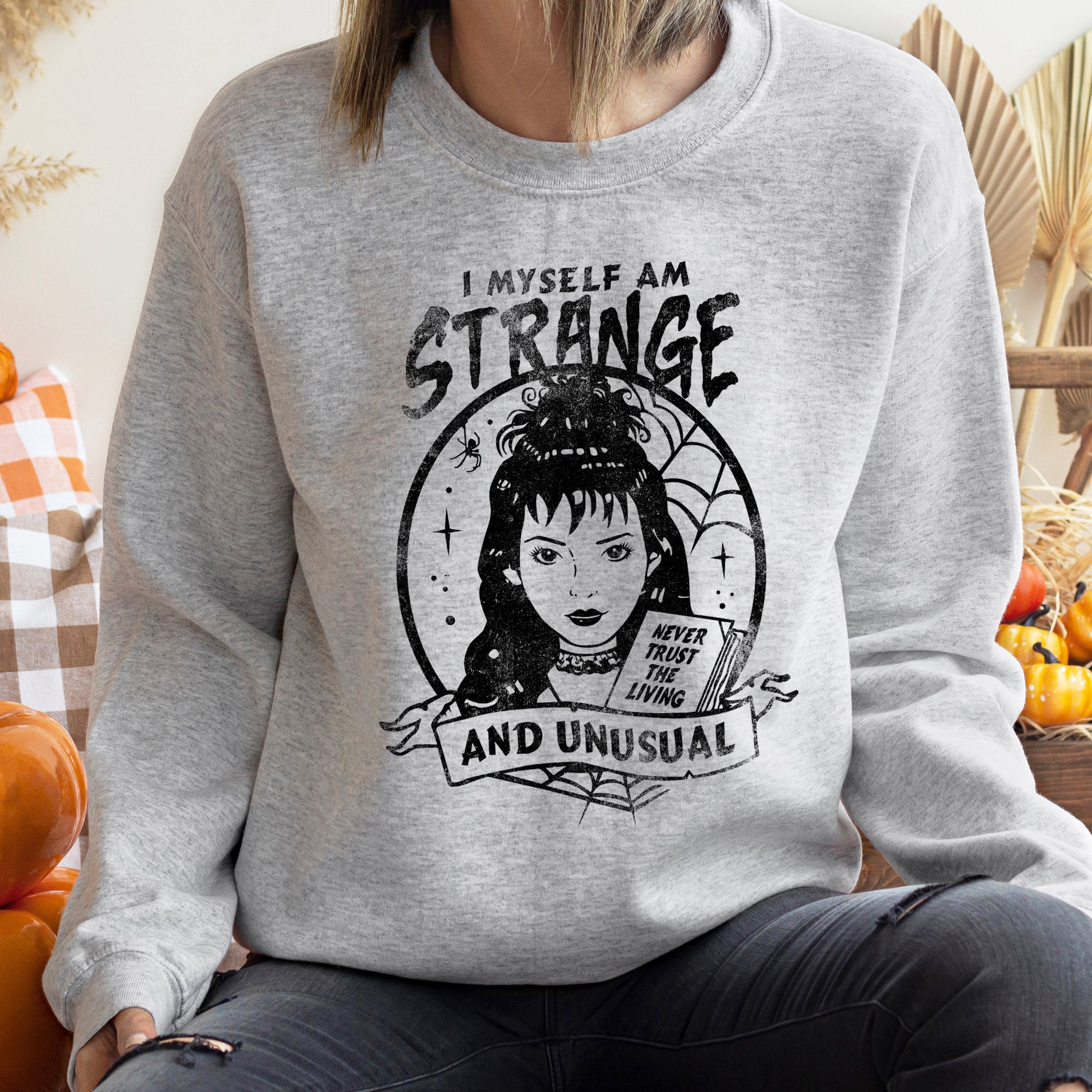 Strange And Unusual Halloween Cozy Soft Plush Fleece Lined Premium Warm Comfort Sweatshirt