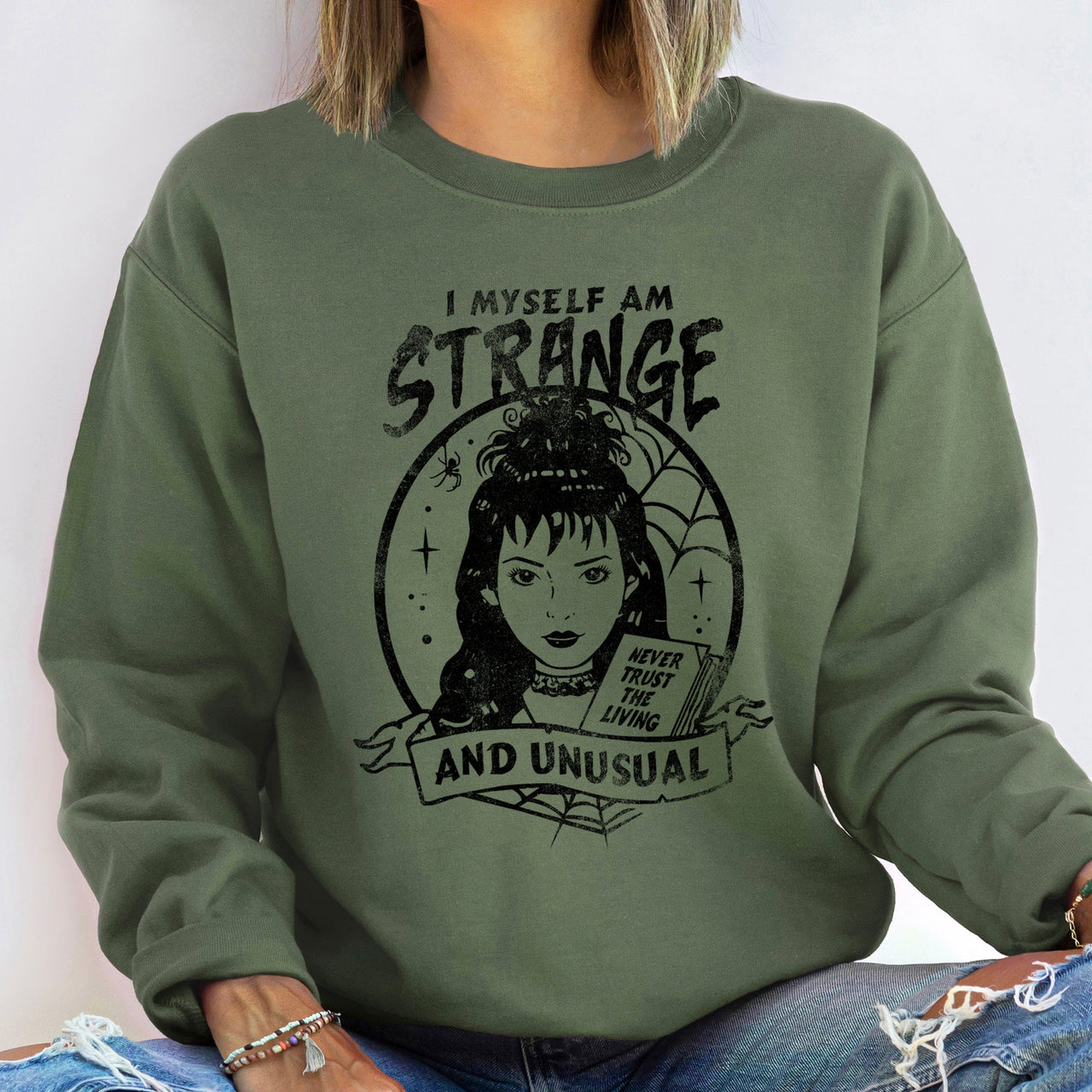 Strange And Unusual Halloween Cozy Soft Plush Fleece Lined Premium Warm Comfort Sweatshirt