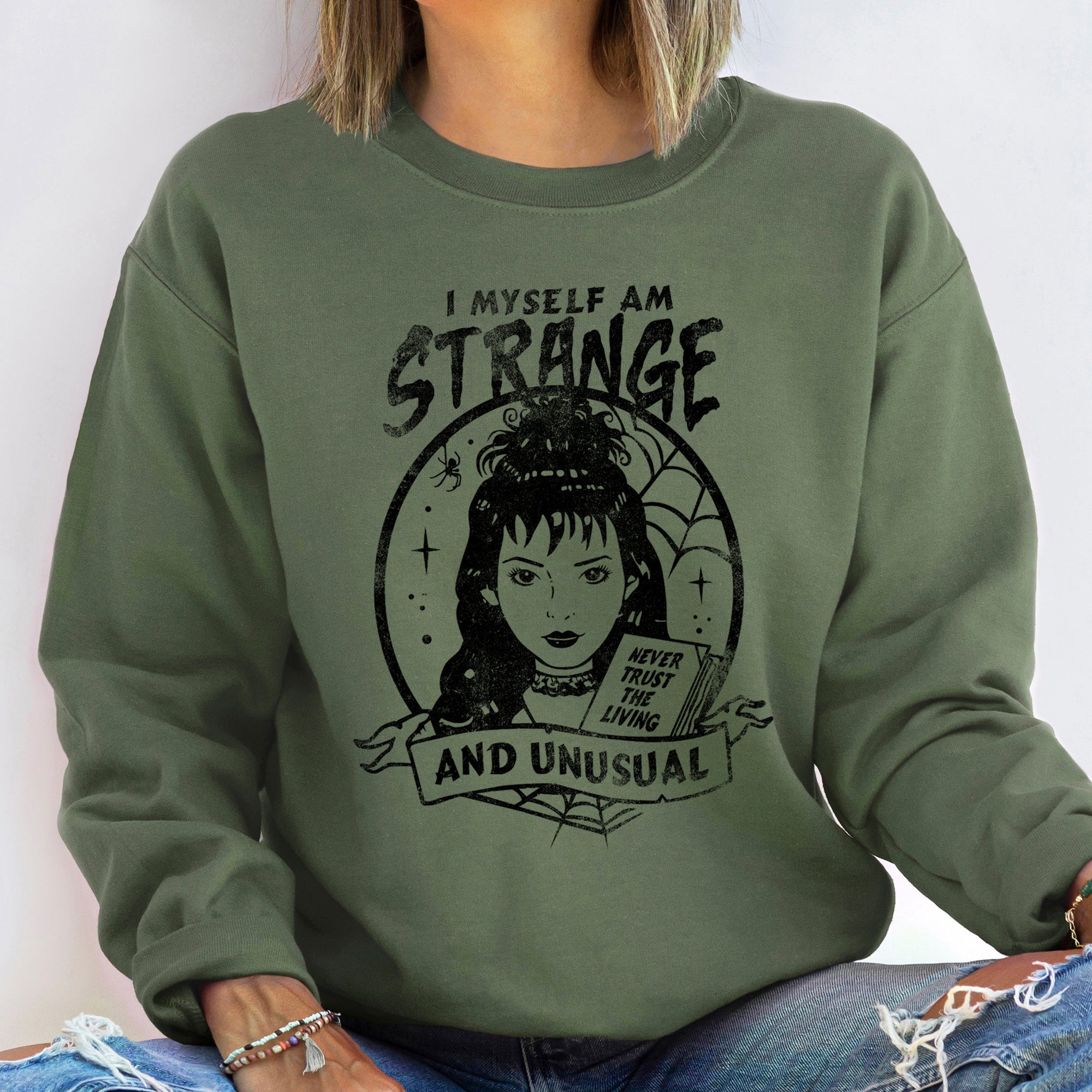 Strange And Unusual Halloween Cozy Soft Plush Fleece Lined Premium Warm Comfort Sweatshirt