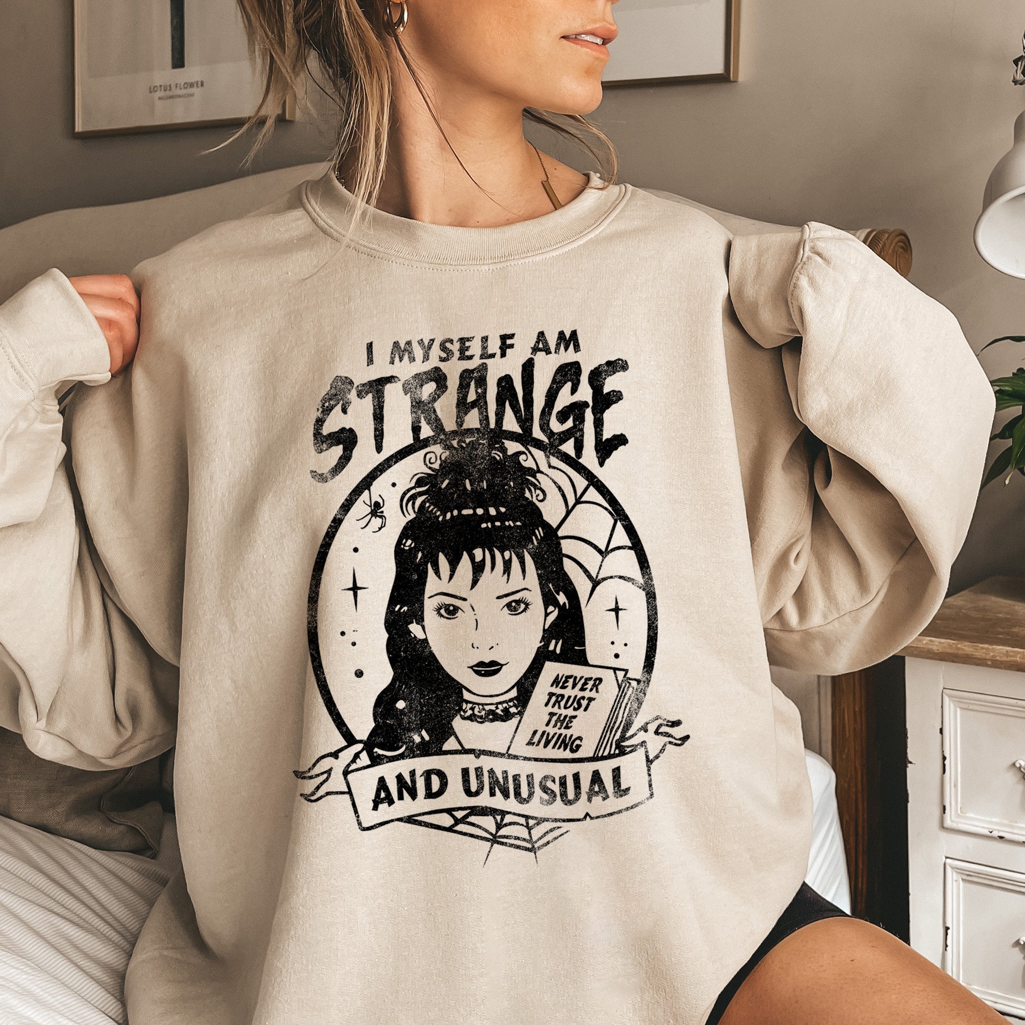 Strange And Unusual Halloween Cozy Soft Plush Fleece Lined Premium Warm Comfort Sweatshirt