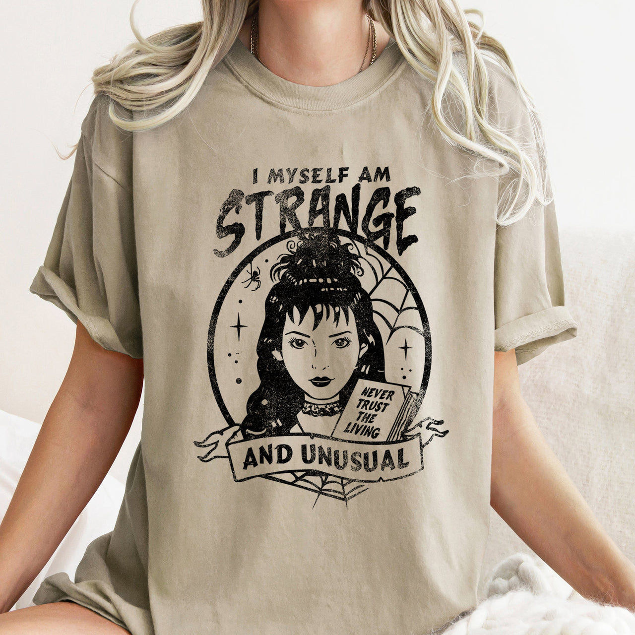 I Myself Am Strange And Unusual Retro Halloween Limited Edition Comfort Colors Tee