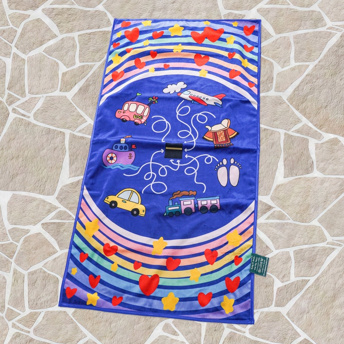 Interactive Kids Prayer Mat | Islamic Illustrated Prayer Mat For Muslim Kids (MR084)