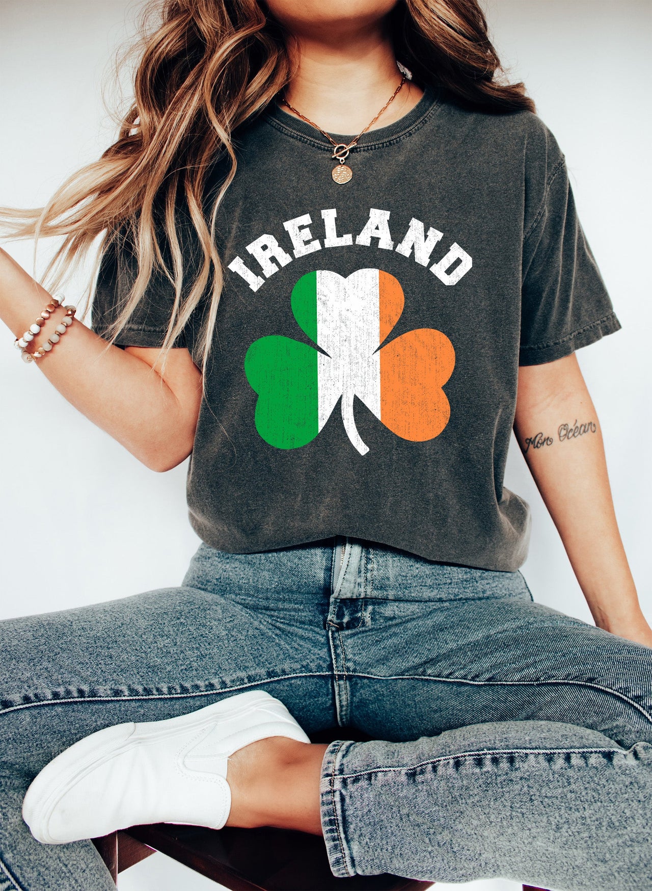 Ireland Flag Clover St Patrick's Day Shamrock Pride Premium Edition Comfort Colors Tee
