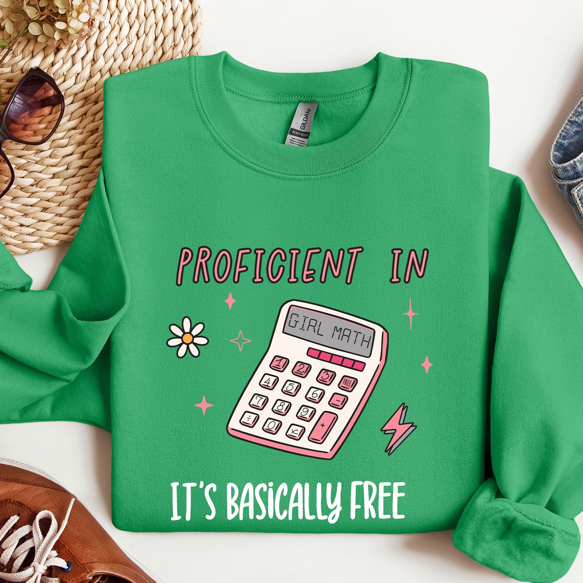 Girl Math Basically Free Calculator TikTok Quote About Spending Wisely For Laughs Sweatshirt