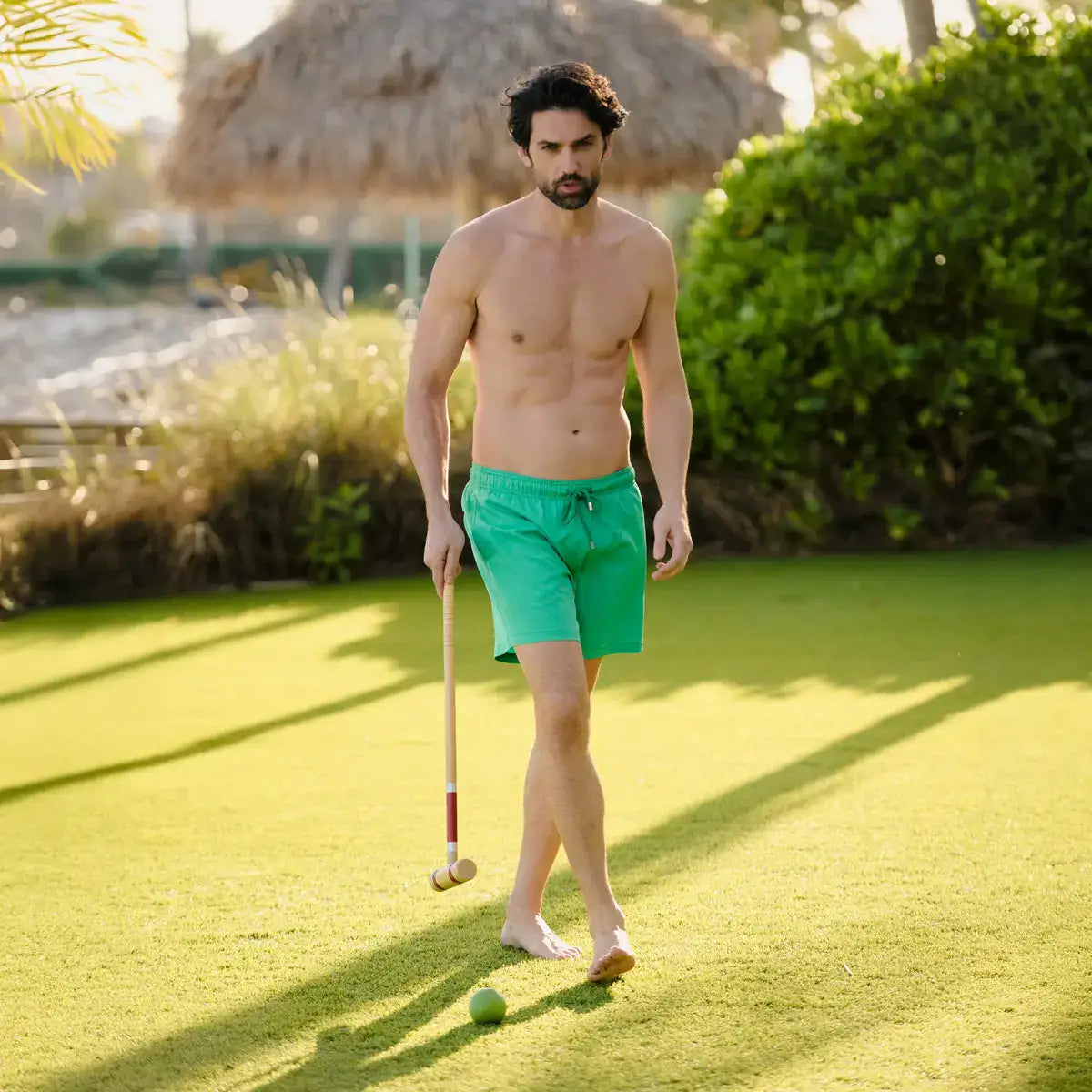 Men’s Premium Compression-Lined Hybrid Shorts – Island Green