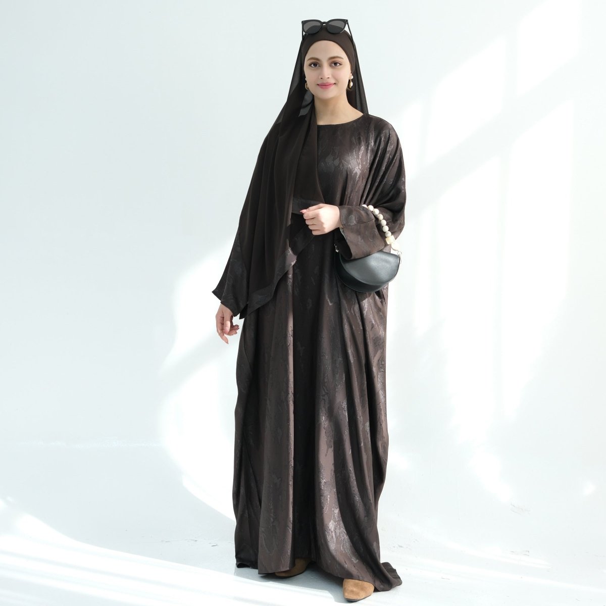 Jacquard Batwing Maxi Abaya(MA447)