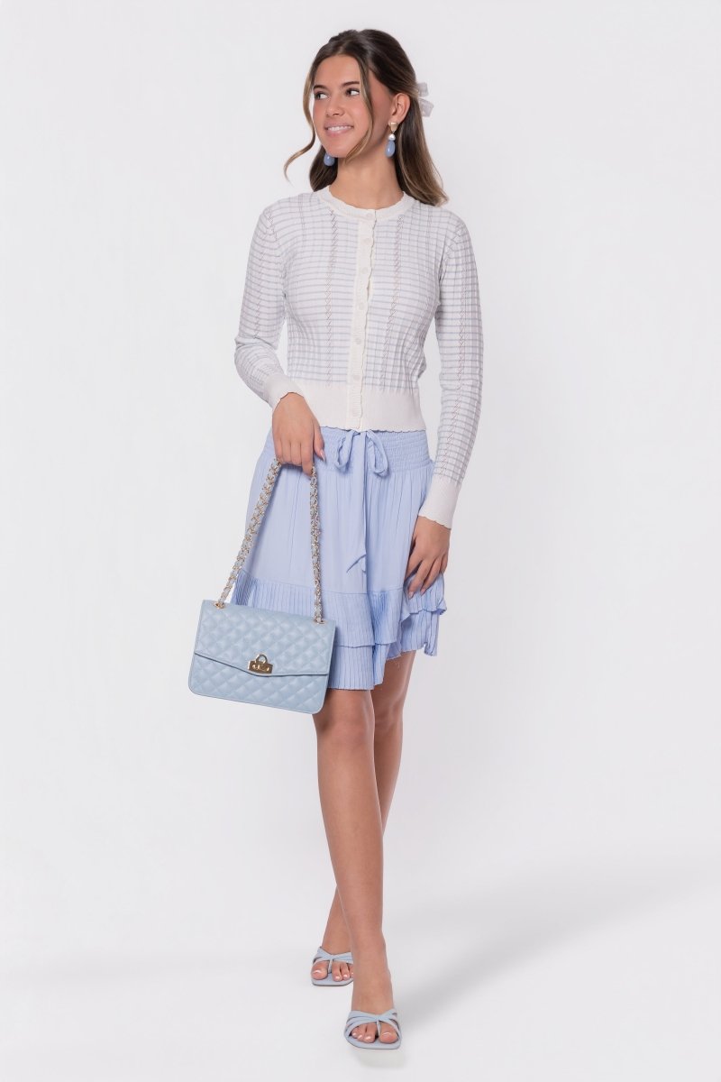 Jessie Cardigan (White/Blue)