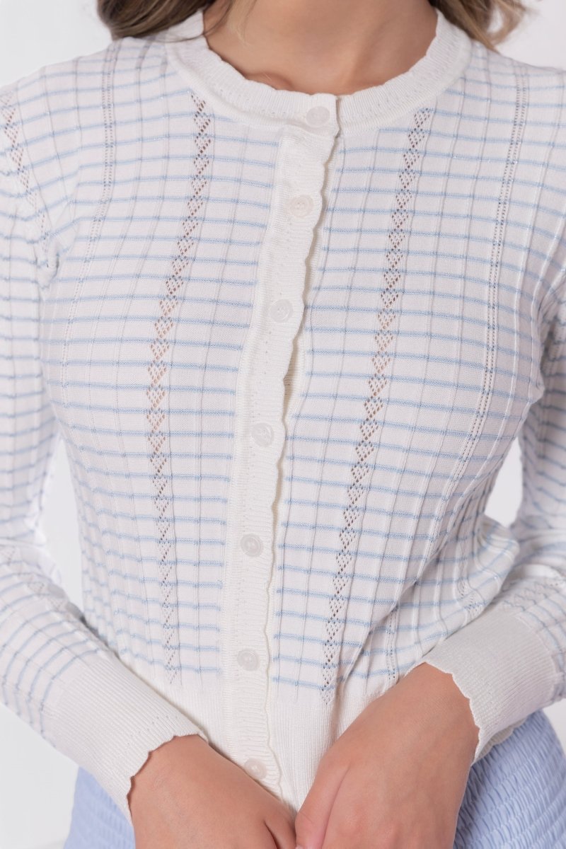 Jessie Cardigan (White/Blue)