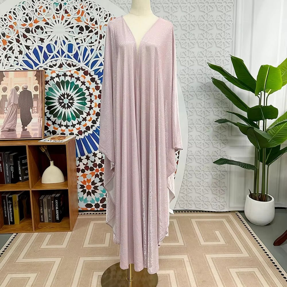 Kaftan Batwing Sleeve Glitter Open Abaya (MOA098)