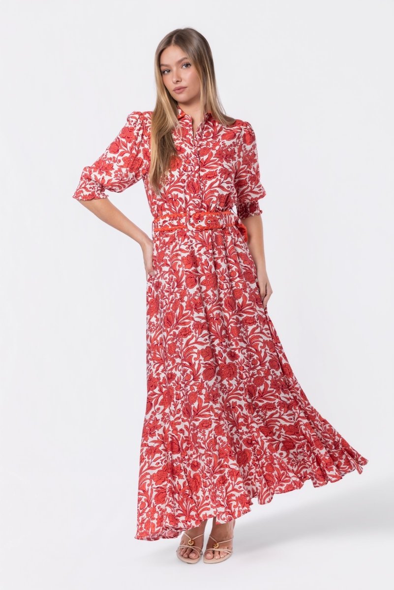 Karen Dress (White/Pink)