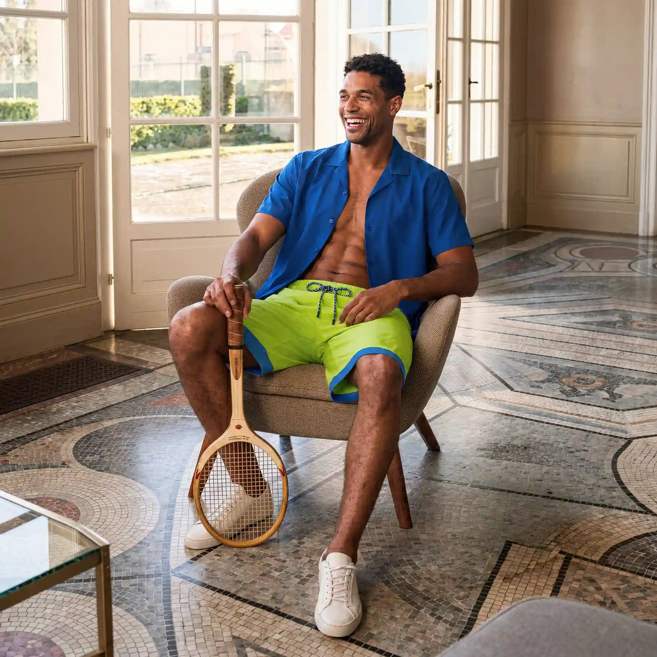 Men’s Premium Compression-Lined Hybrid Shorts – Key Lime