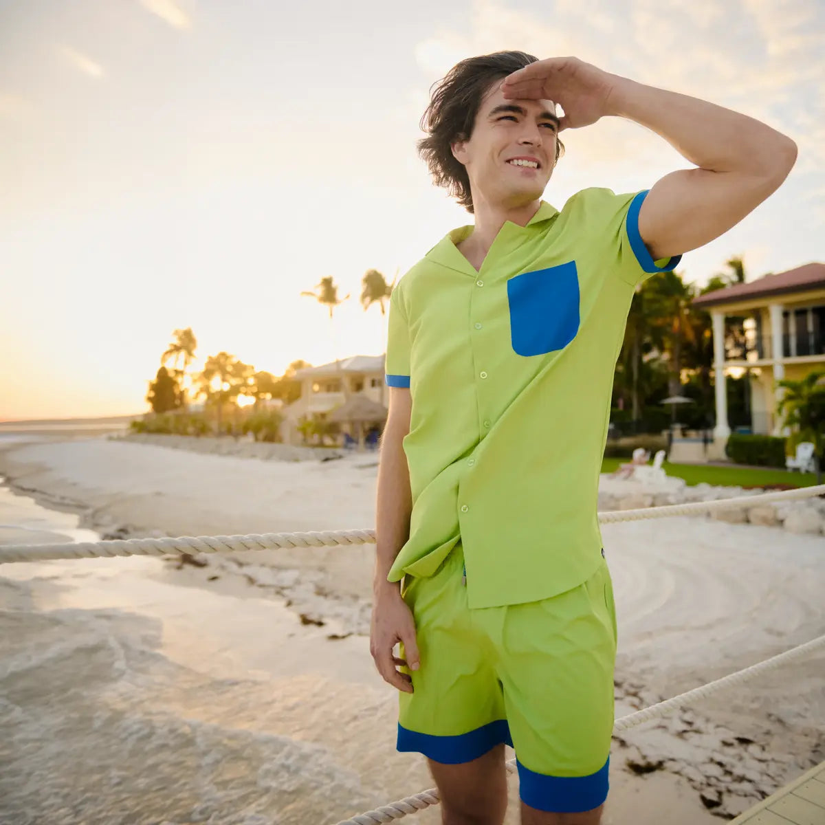 Men’s Premium Compression-Lined Hybrid Shorts – Key Lime