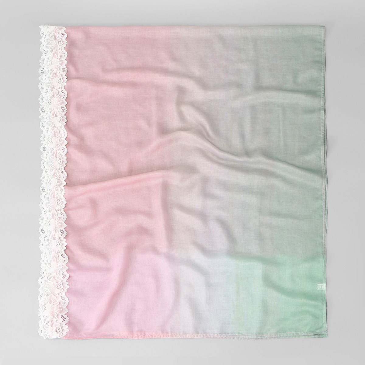 Lace Trim Print Hijab Shawl(MH224)