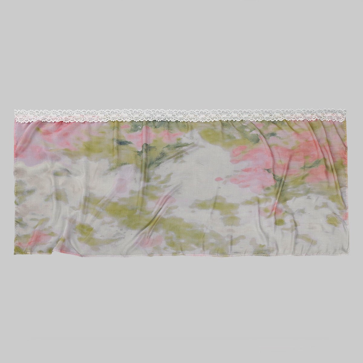 Lace Trim Print Hijab Shawl(MH224)