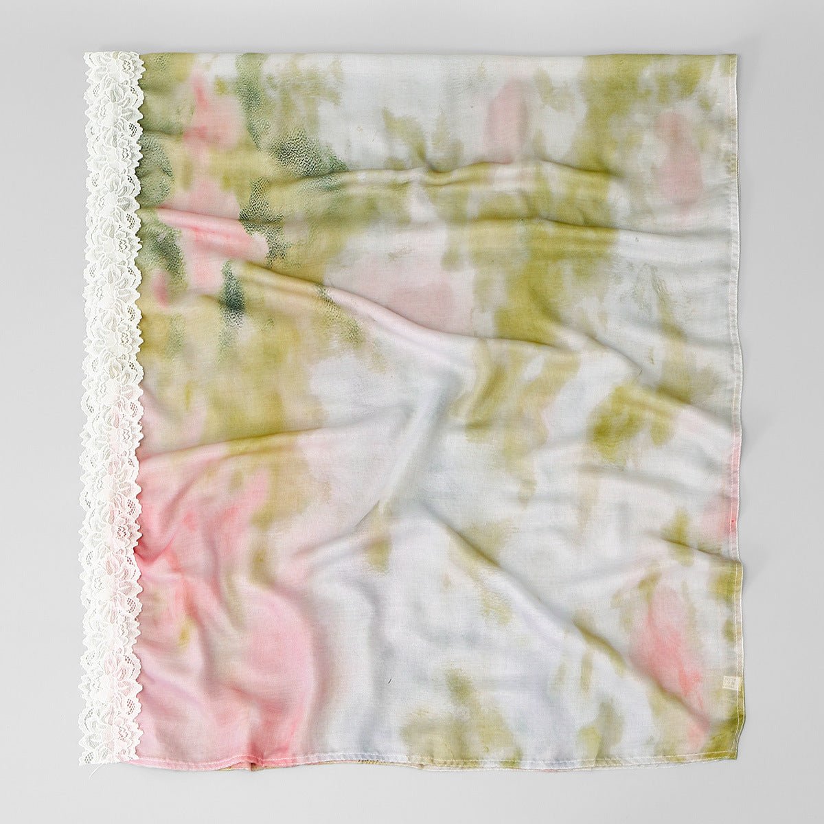 Lace Trim Print Hijab Shawl(MH224)