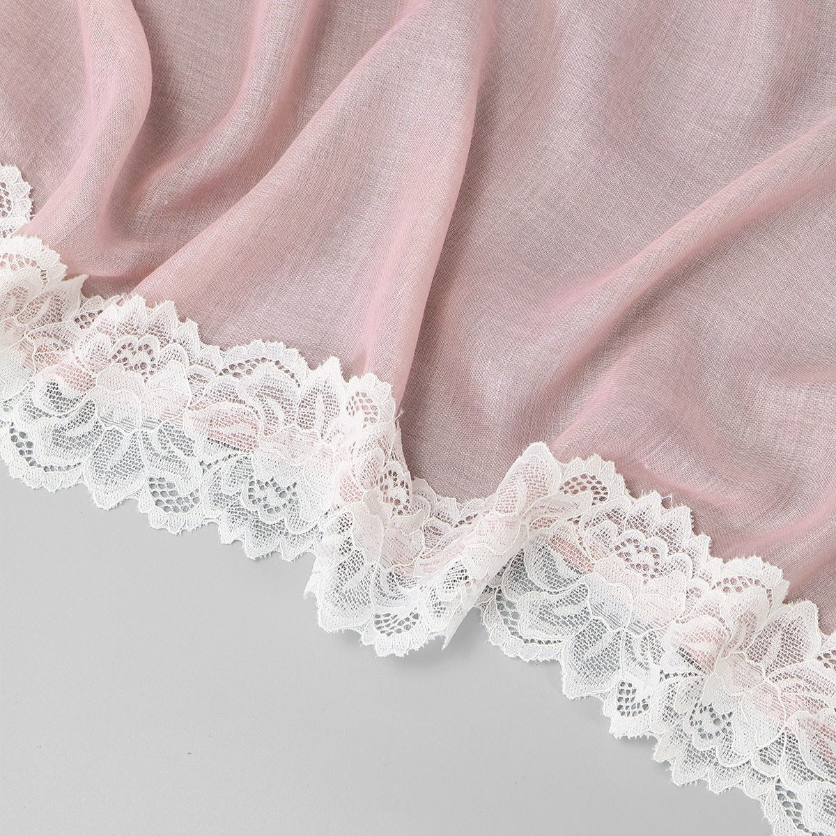 Lace Trim Print Hijab Shawl(MH224)