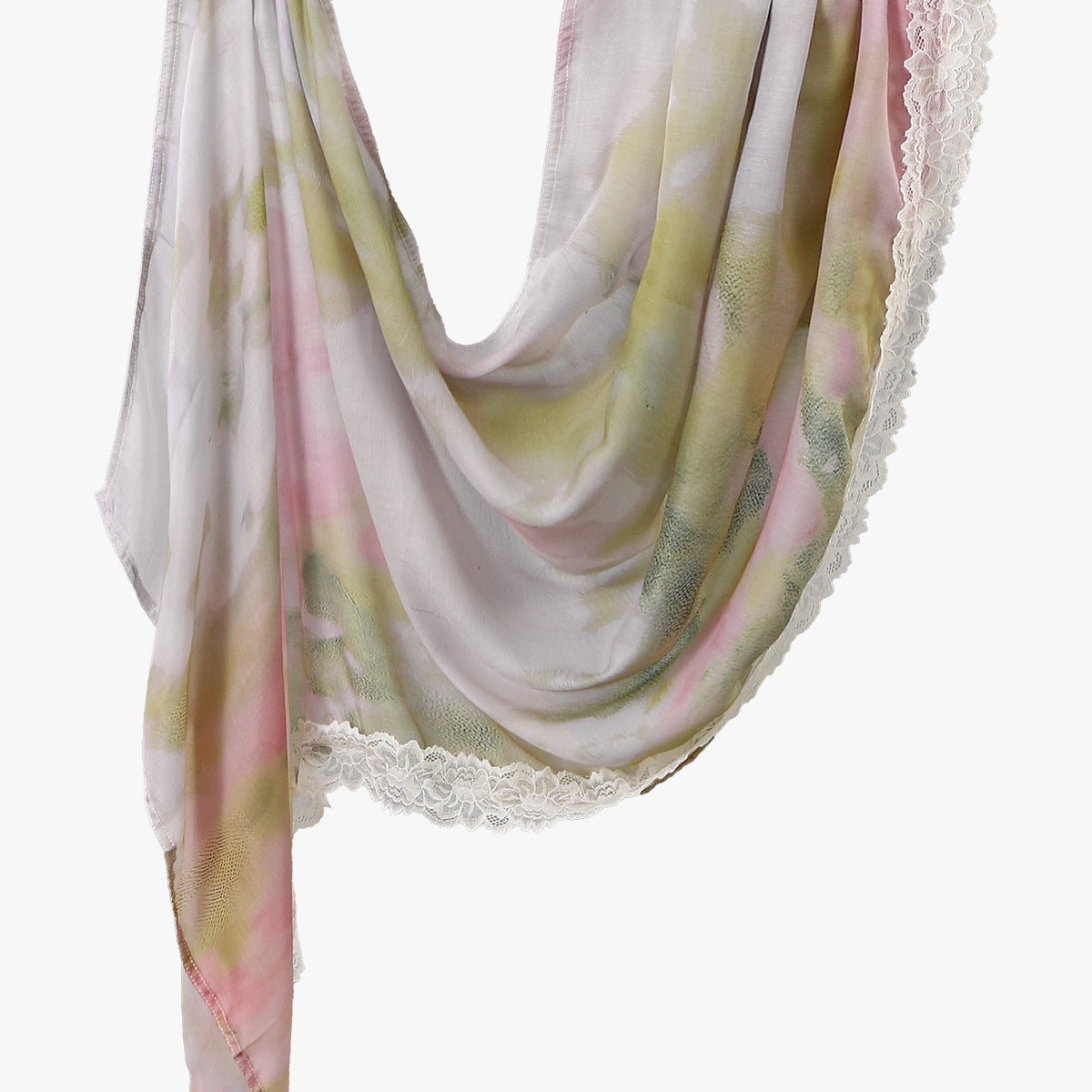 Lace Trim Print Hijab Shawl(MH224)