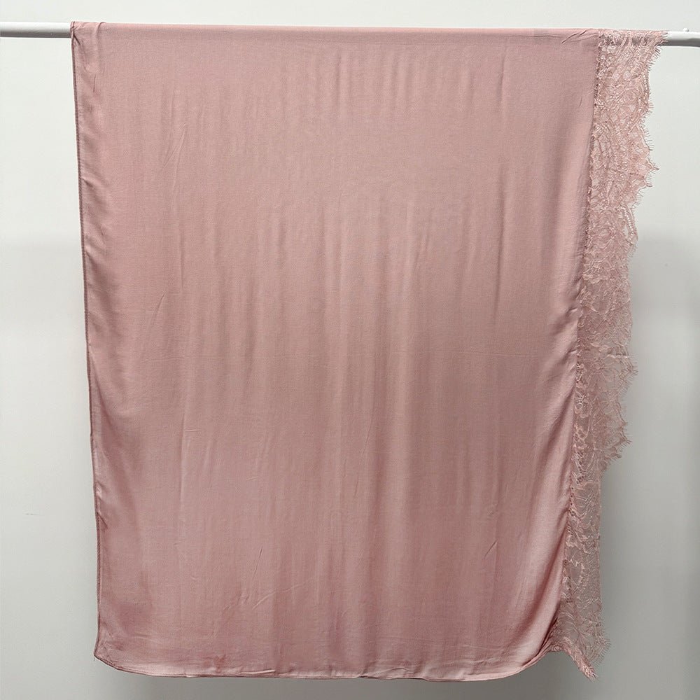 Lace Trim Rayon Hijab Scarf(MH211)