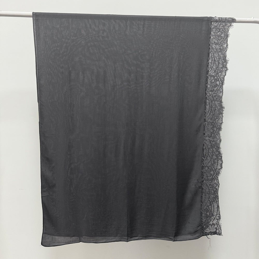 Lace Trim Rayon Hijab Scarf(MH211)