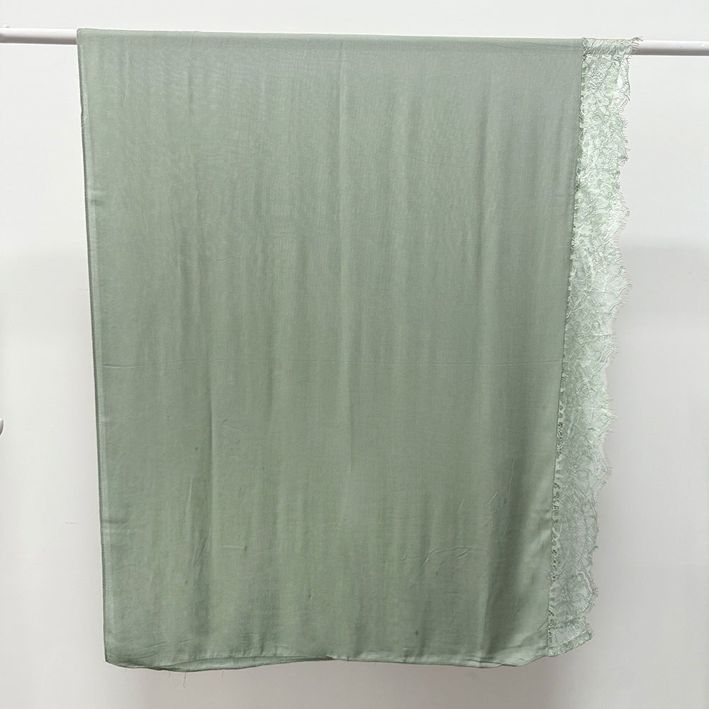 Lace Trim Rayon Hijab Scarf(MH211)
