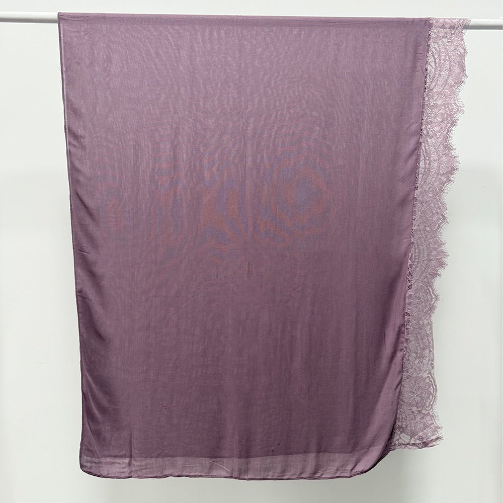Lace Trim Rayon Hijab Scarf(MH211)