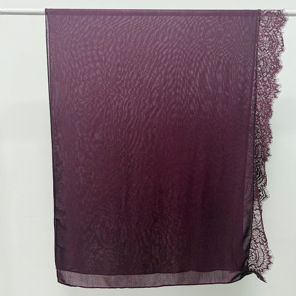 Lace Trim Rayon Hijab Scarf(MH211)