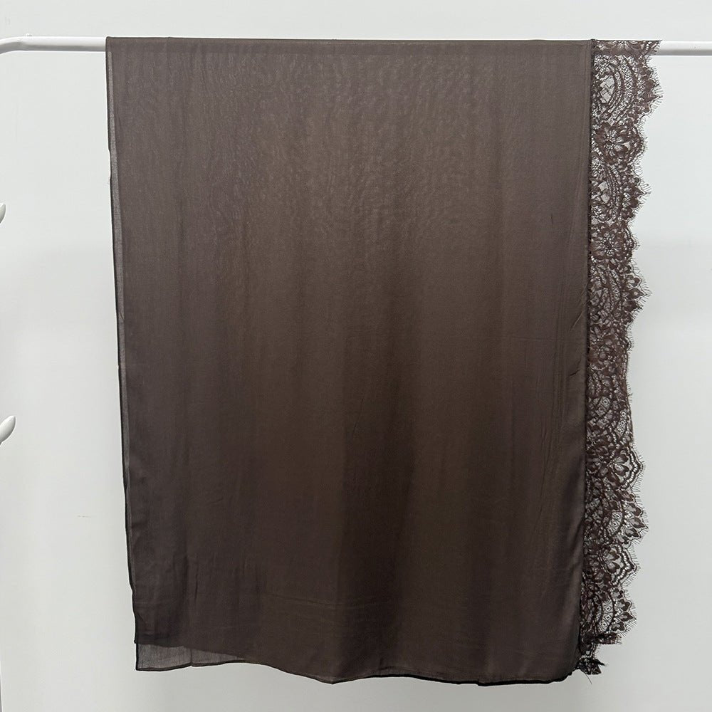Lace Trim Rayon Hijab Scarf(MH211)