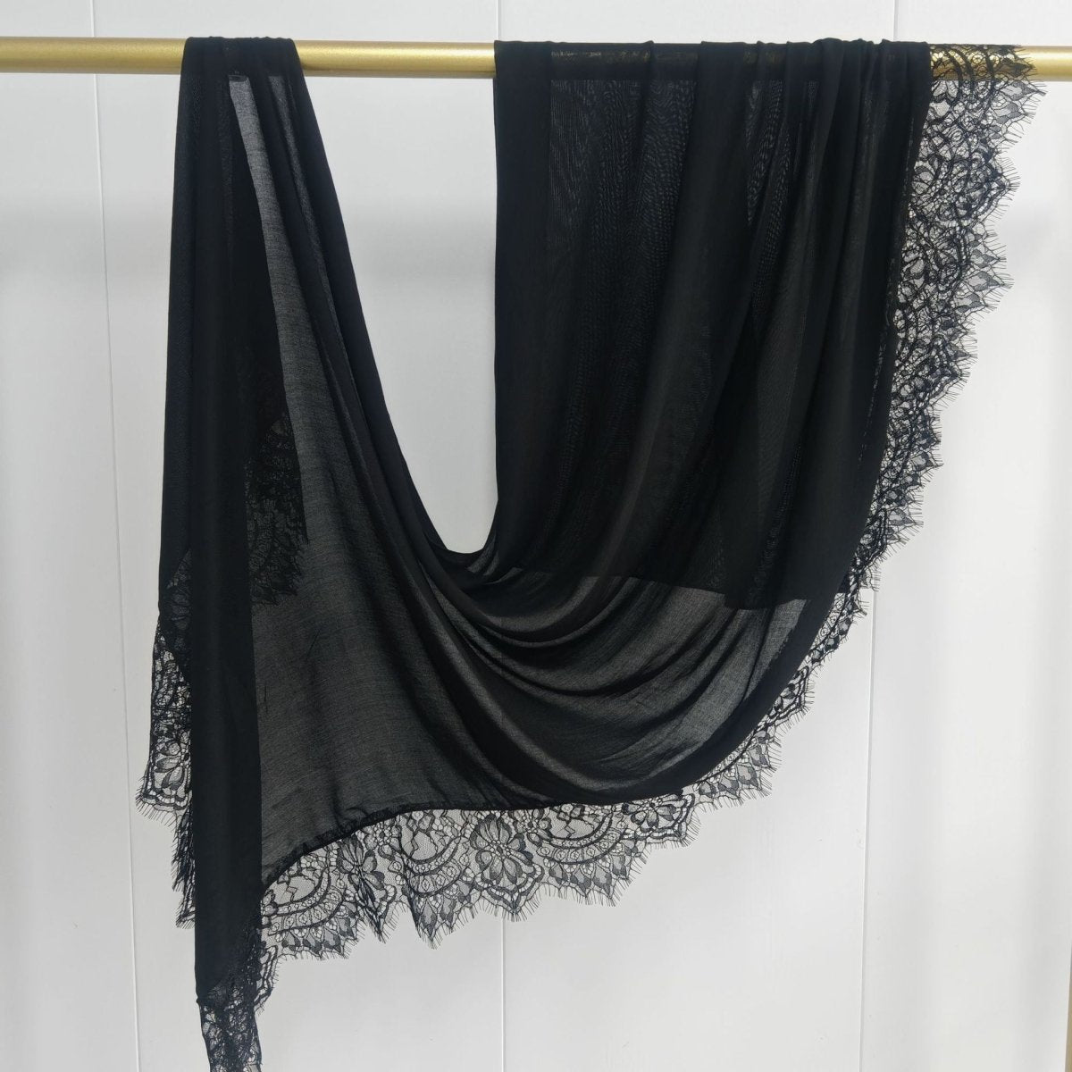 Lace Trim Rayon Hijab Scarf(MH211)