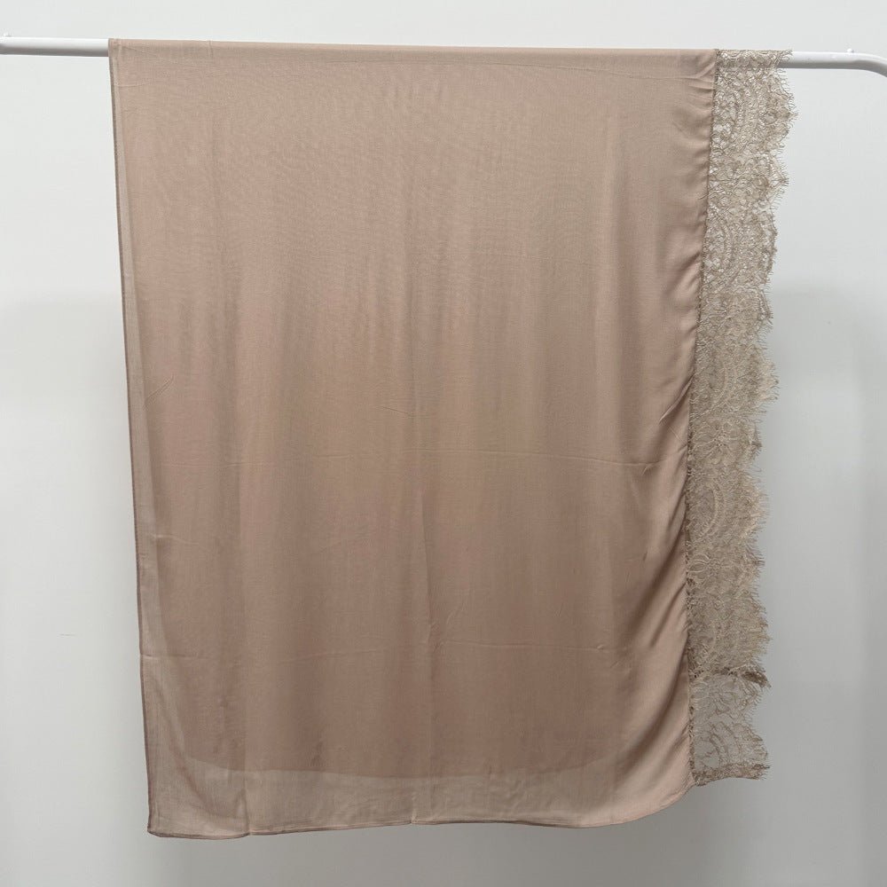 Lace Trim Rayon Hijab Scarf(MH211)
