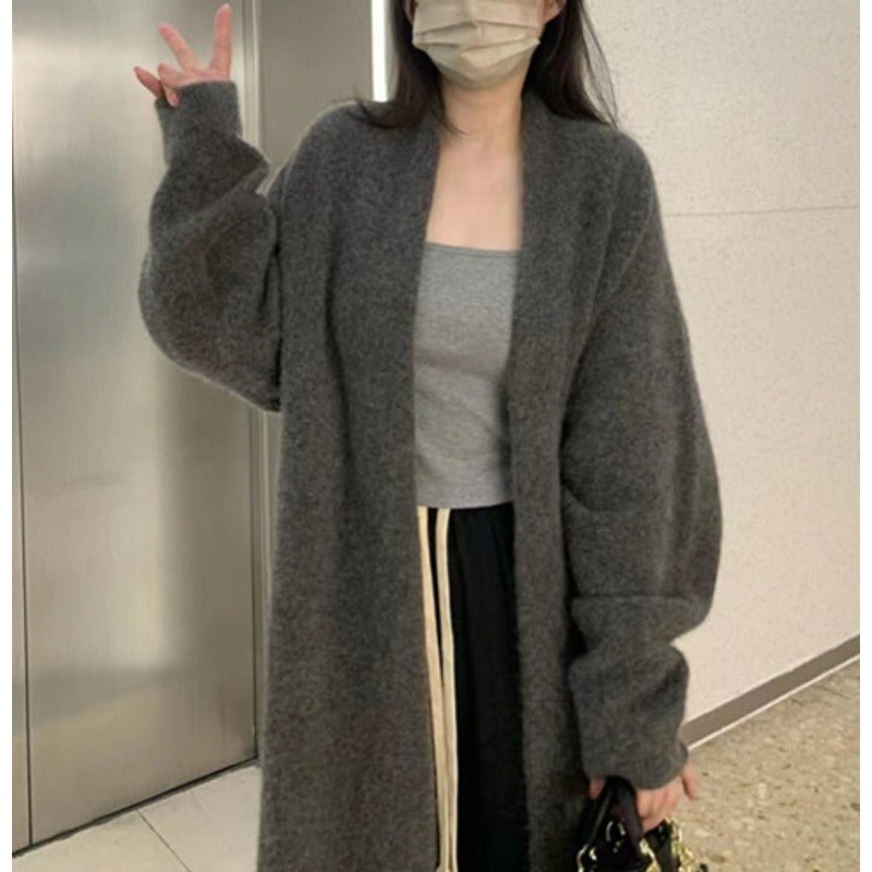 Lazy Style Mid-Length Knit Cardigan(MS156)
