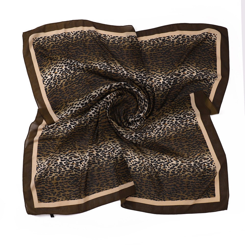 Leopard Print Square Scarf Hijab (MH182)