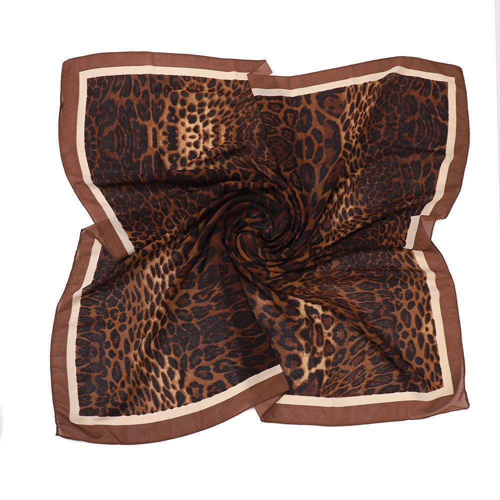 Leopard Print Square Scarf Hijab (MH182)