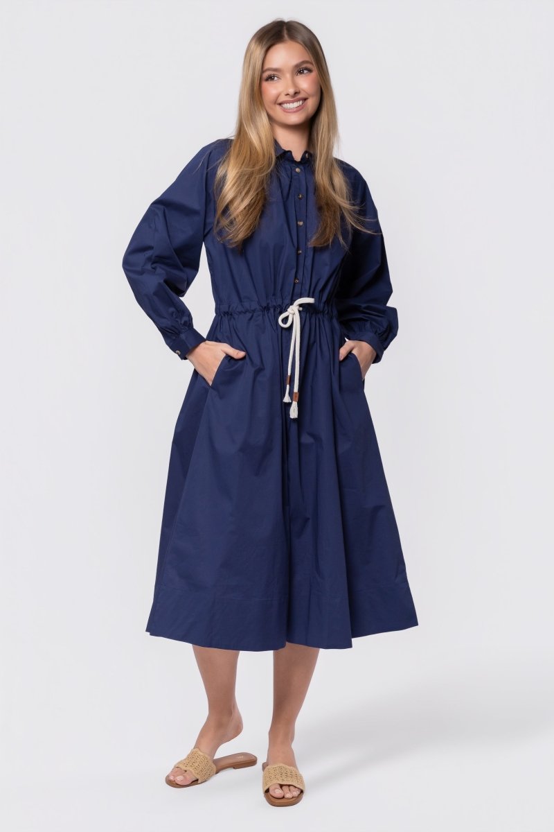 Linden Dress (Navy)