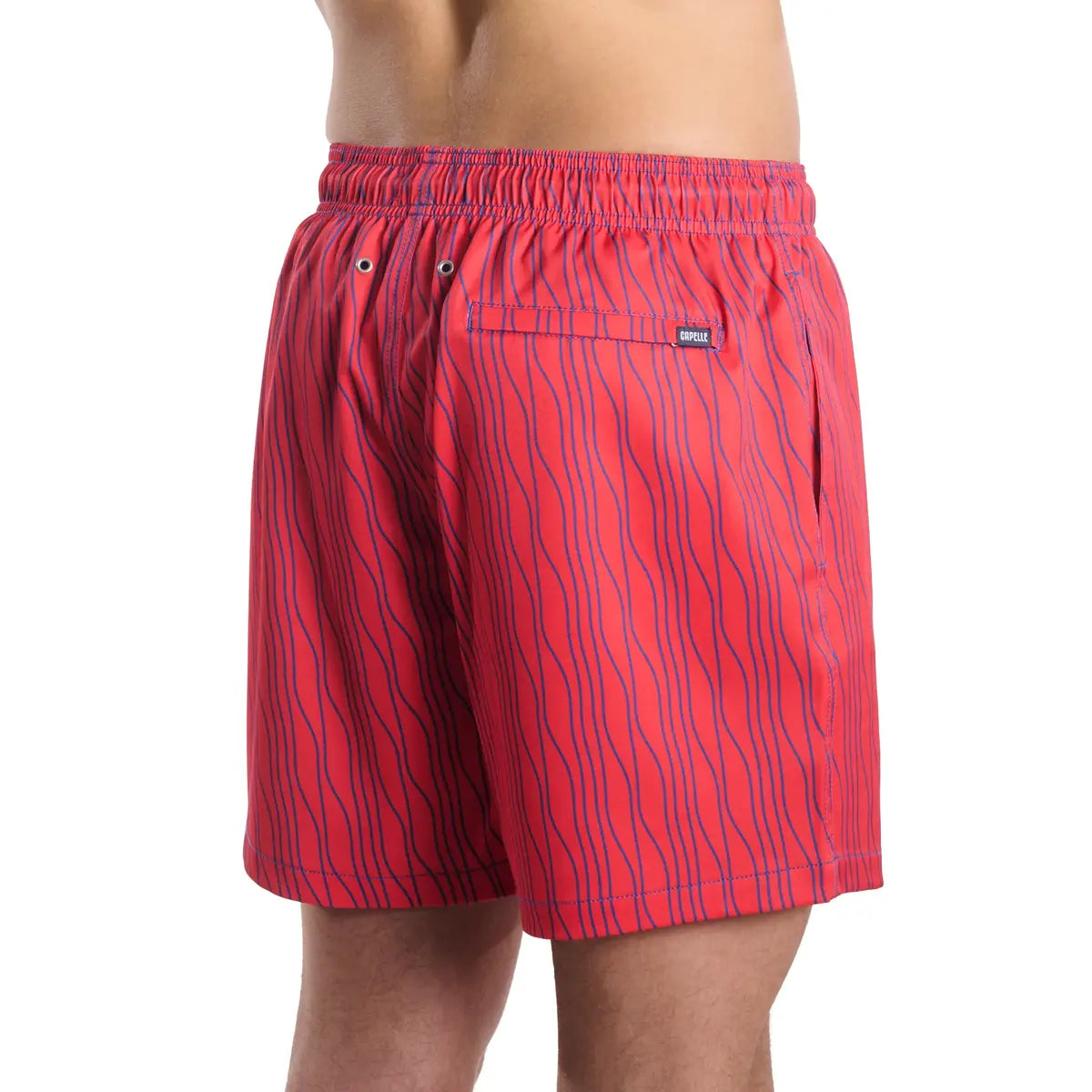 Men’s Premium Compression-Lined Hybrid Shorts – Linear Drift-Blaze and Harbor