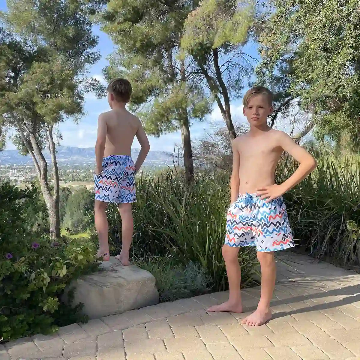 Boys Hybrid Swim & Play Shorts – Line Rush - Ocean and Sol