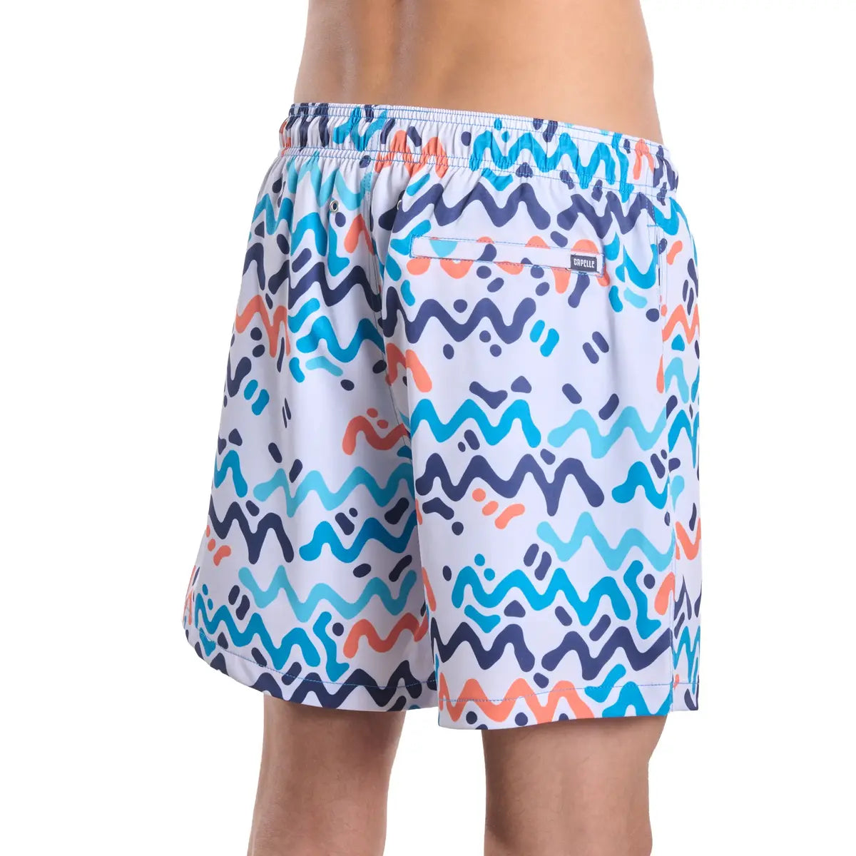 Men’s Premium Compression-Lined Hybrid Shorts – Line Rush-Ocean and Sol