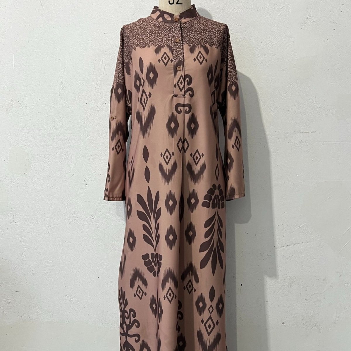 Long Sleeve Modest Maxi Dress | Elegant Ethnic Pattern Kaftan(MA379)