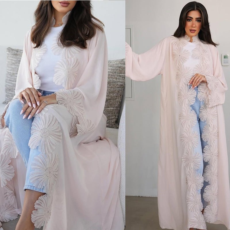 loral Appliqué Open Abaya (MOA286)