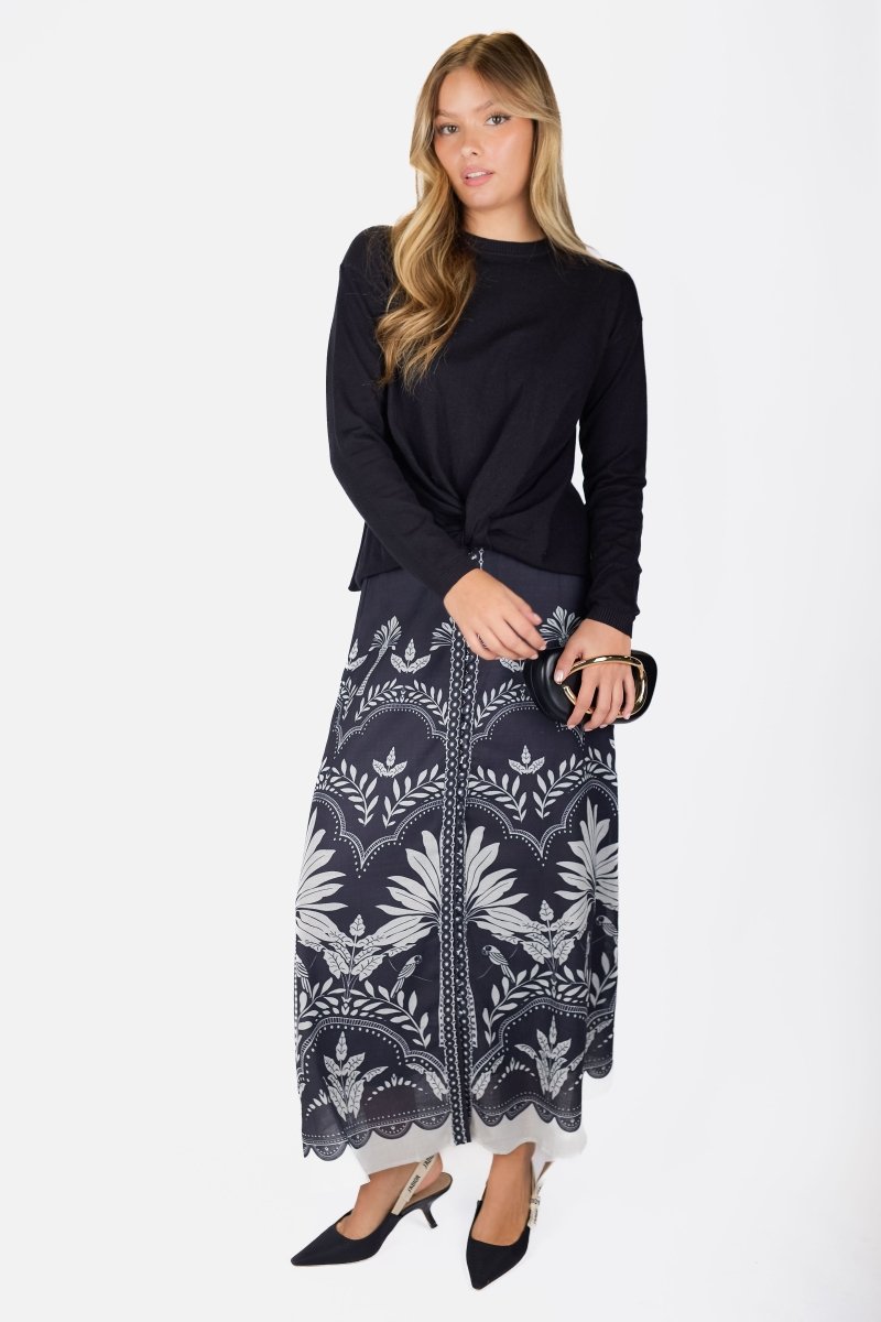 Lottie Skirt (Beige/Black)