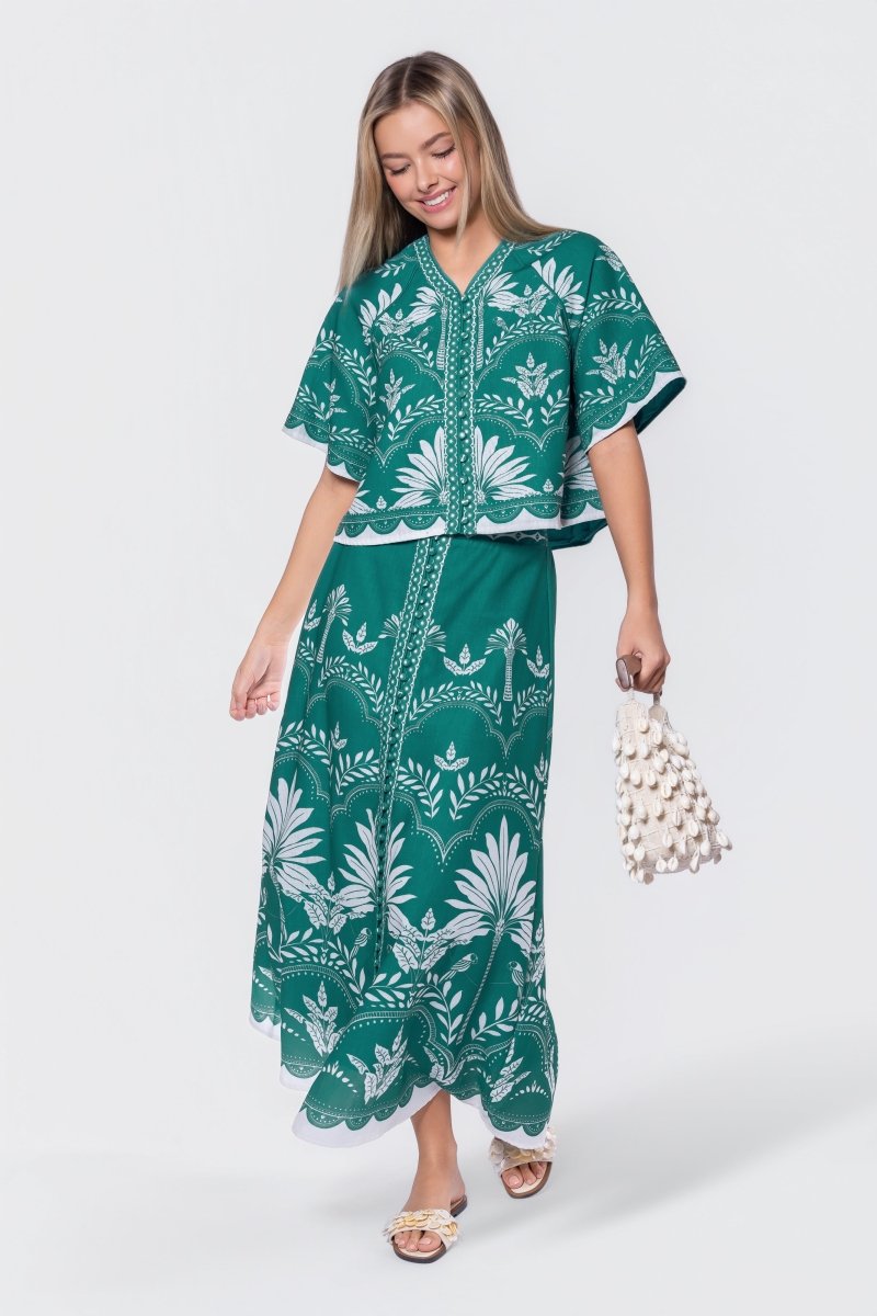 Lottie Skirt (Green White)