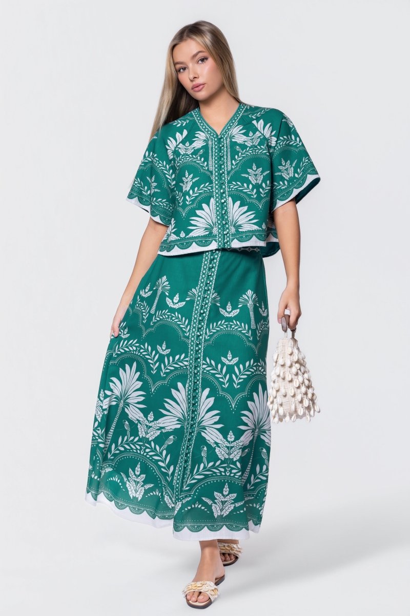Lottie Skirt (Green White)