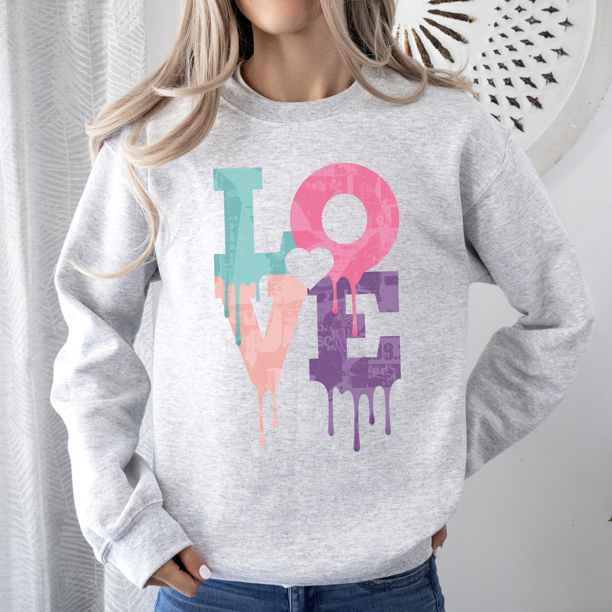 Retro Love Dripping Paint Valentine's Day Graphic Bold Edition Limited Exclusive Sweatshirt