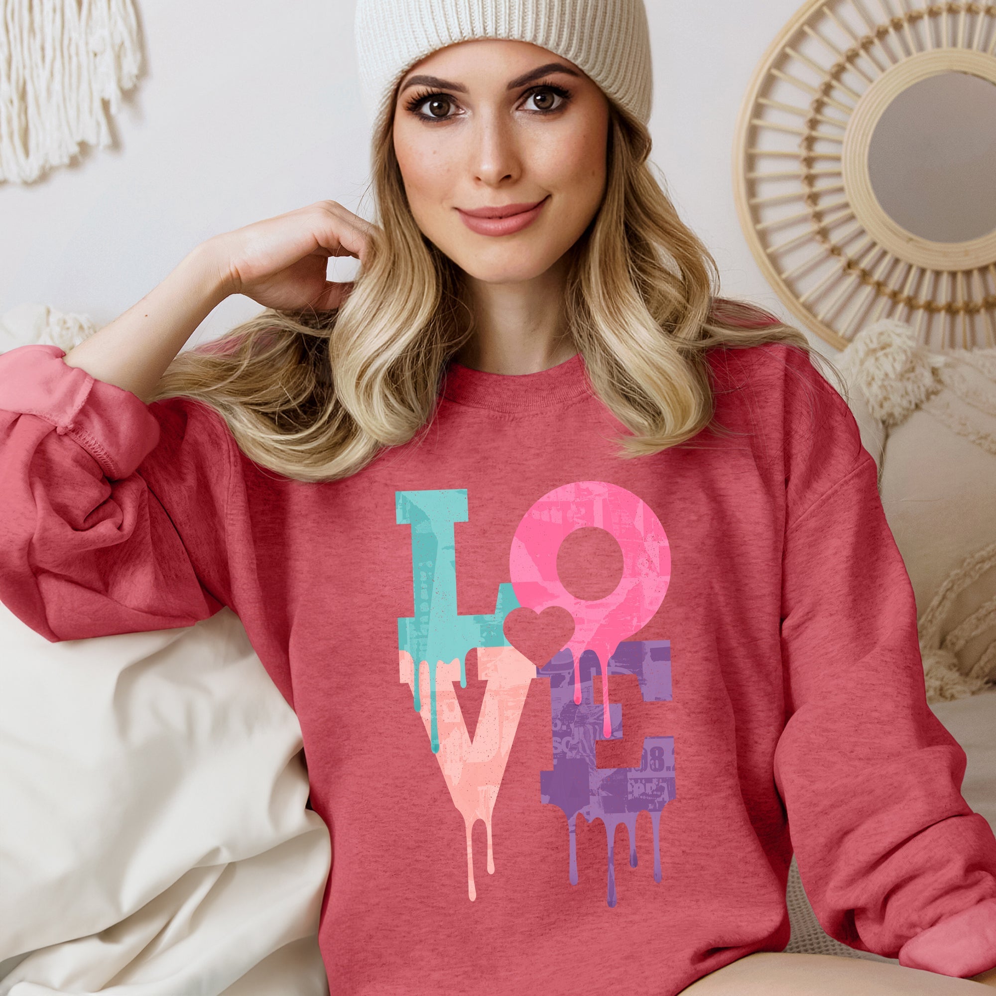Retro Love Dripping Paint Valentine's Day Graphic Bold Edition Limited Exclusive Sweatshirt