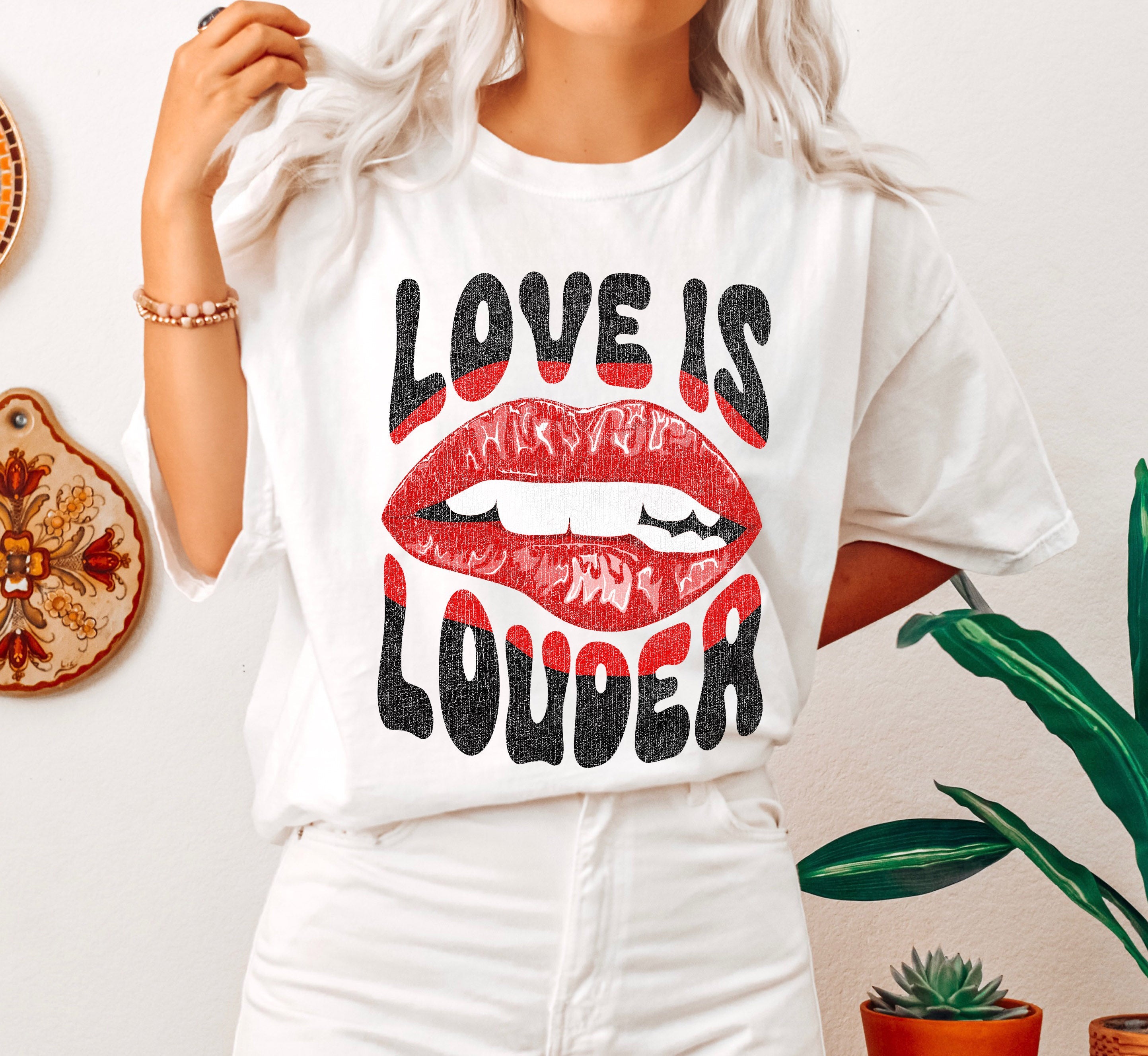 Love Is Louder Movement Campaign Graphic Statement For Inclusion And Hope Comfort Colors Tee