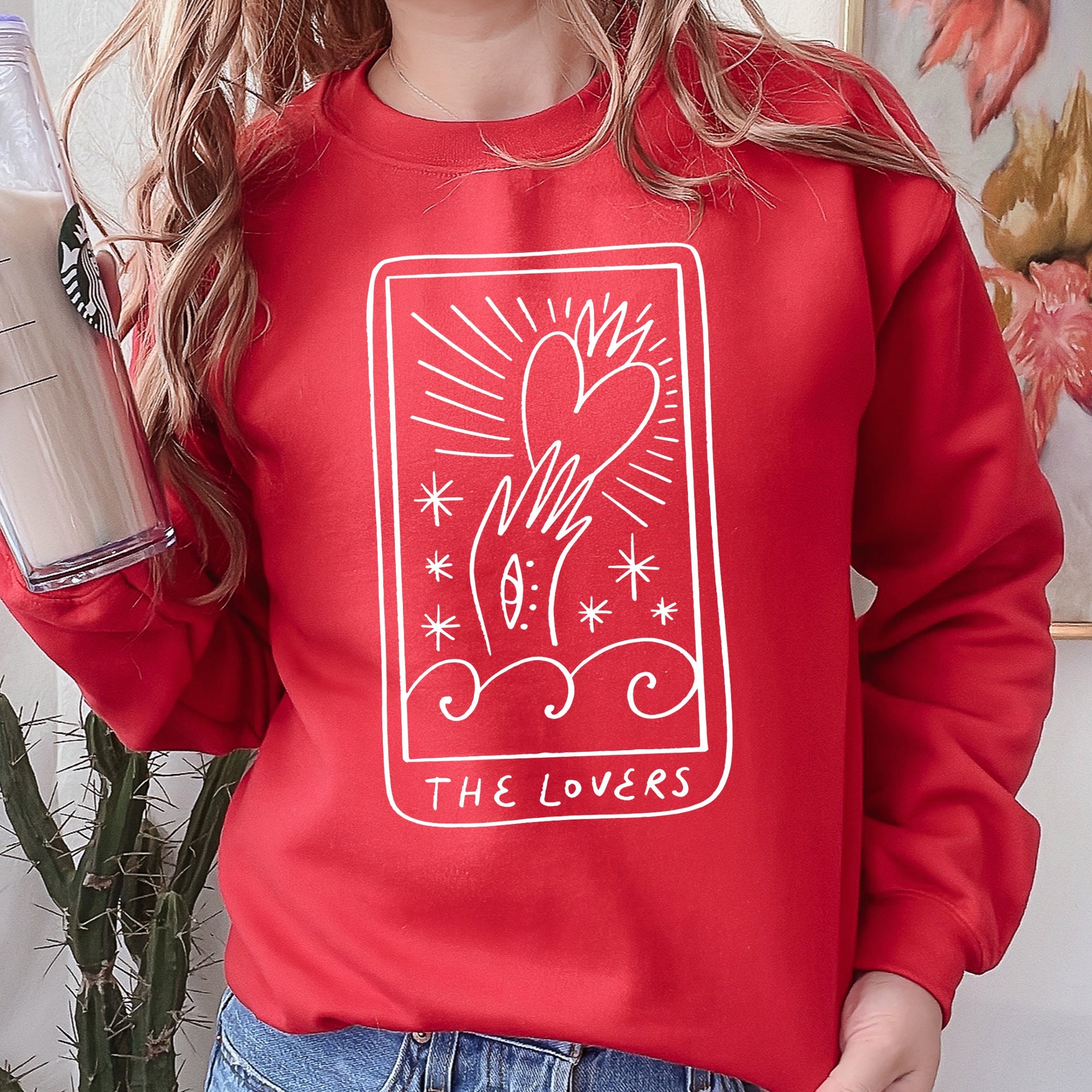 Lovers Tarot Mystical Magic Celestial Romance Valentine's Day Edition Sweatshirt