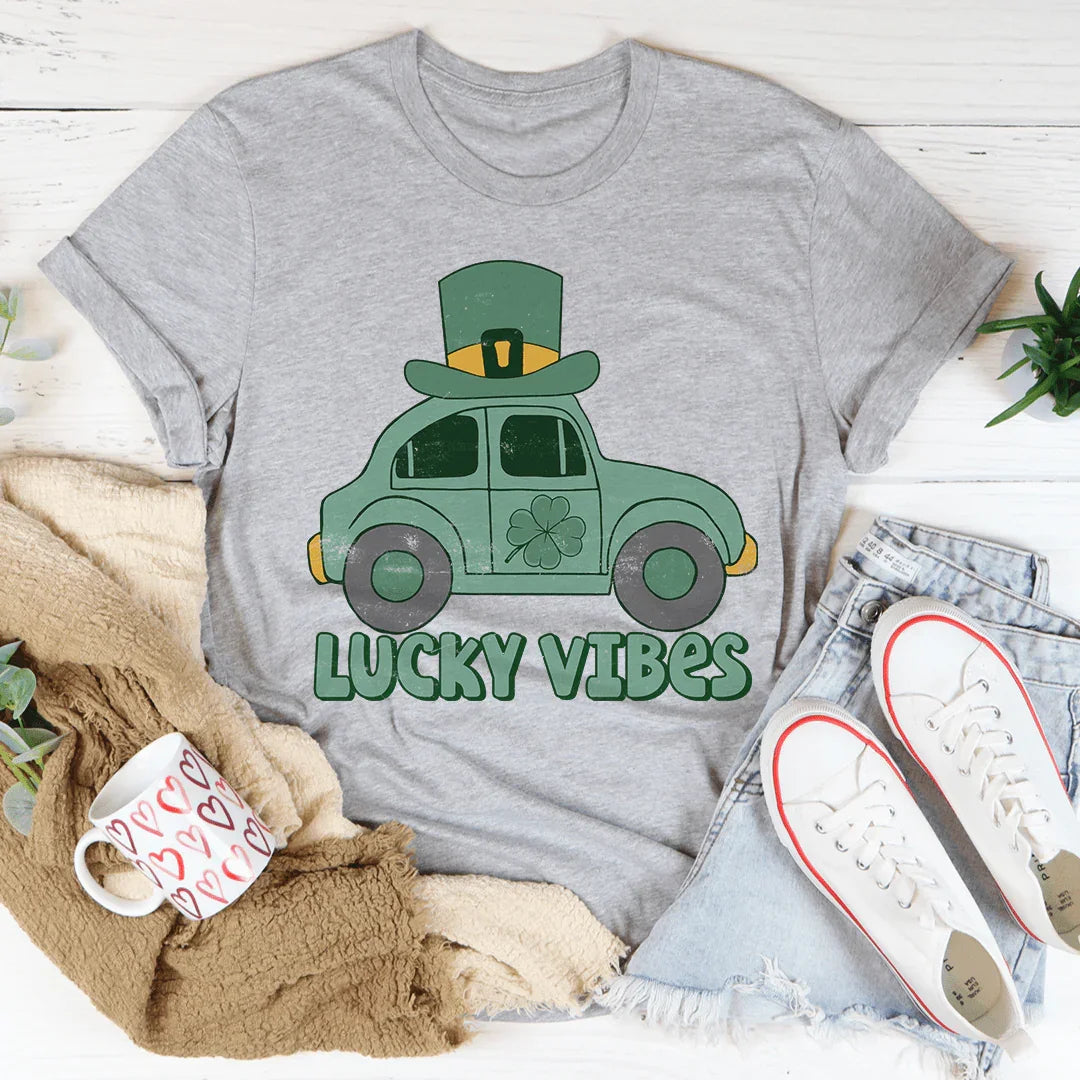 Lucky Vibes Cute Beetle Tee