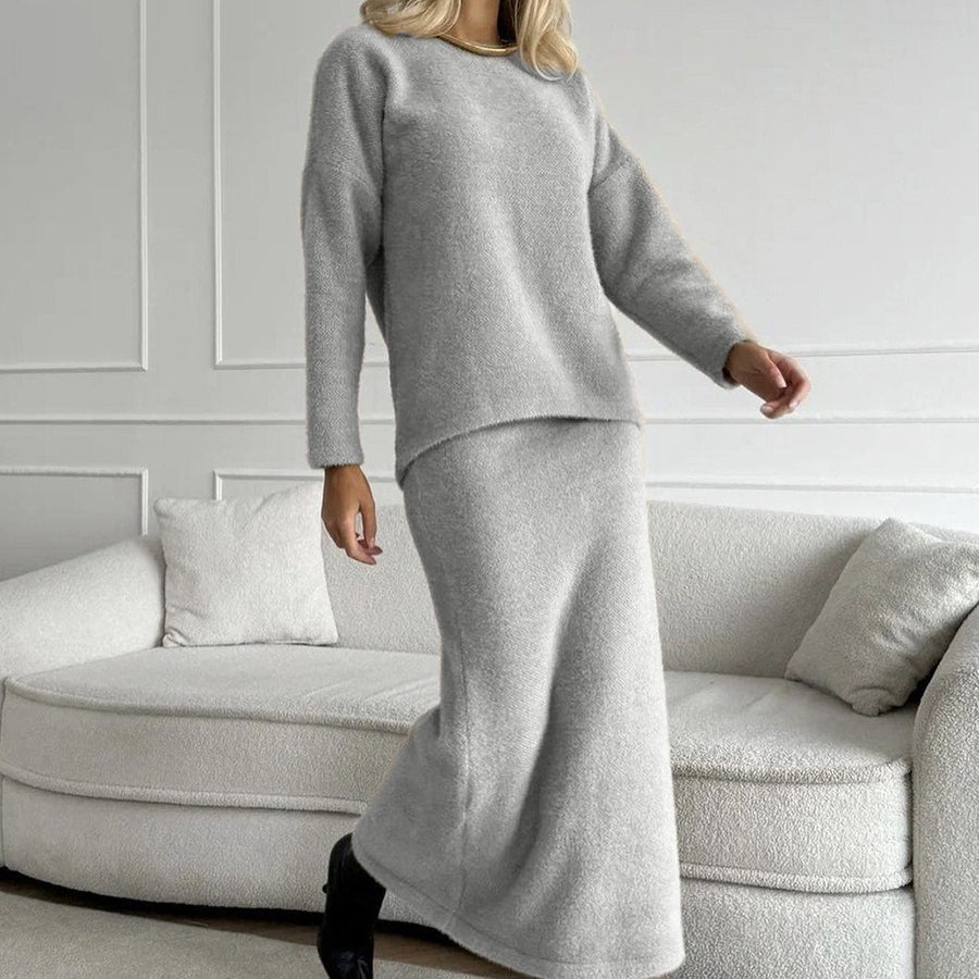 Luxe Fuzzy Sweater & Mermaid Skirt Set(MS192)