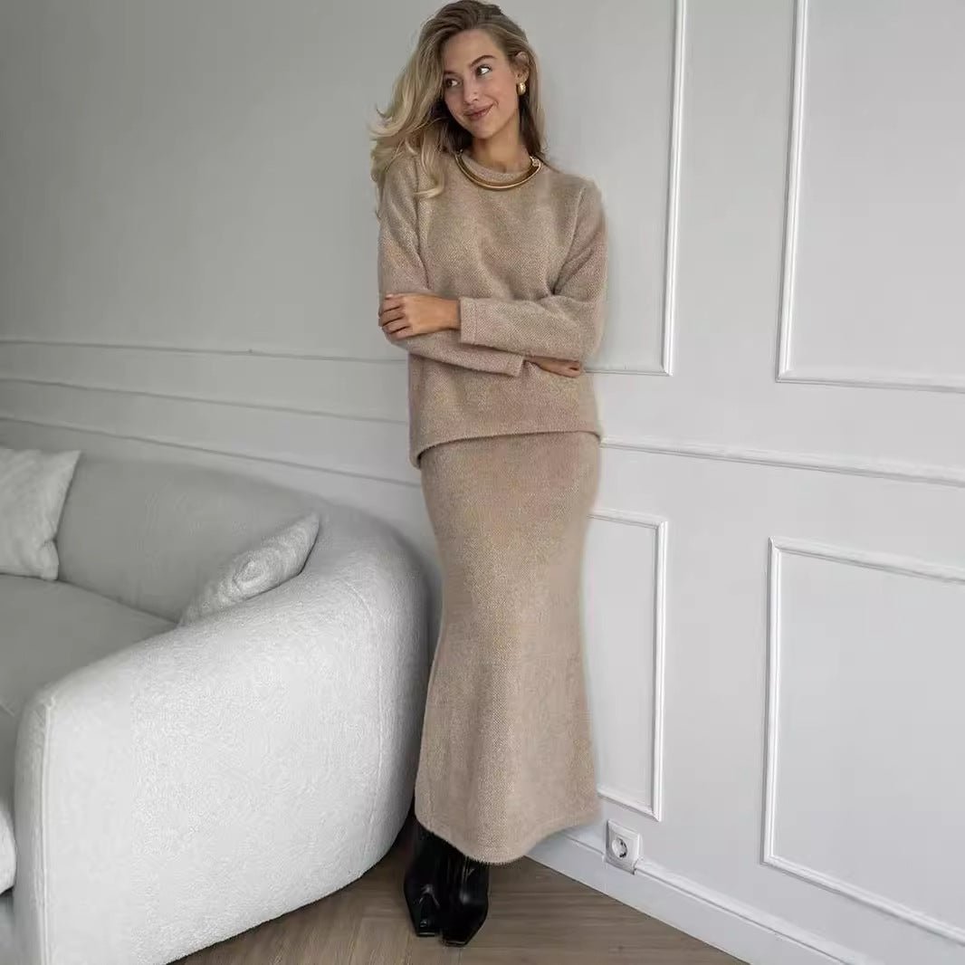 Luxe Fuzzy Sweater & Mermaid Skirt Set(MS192)