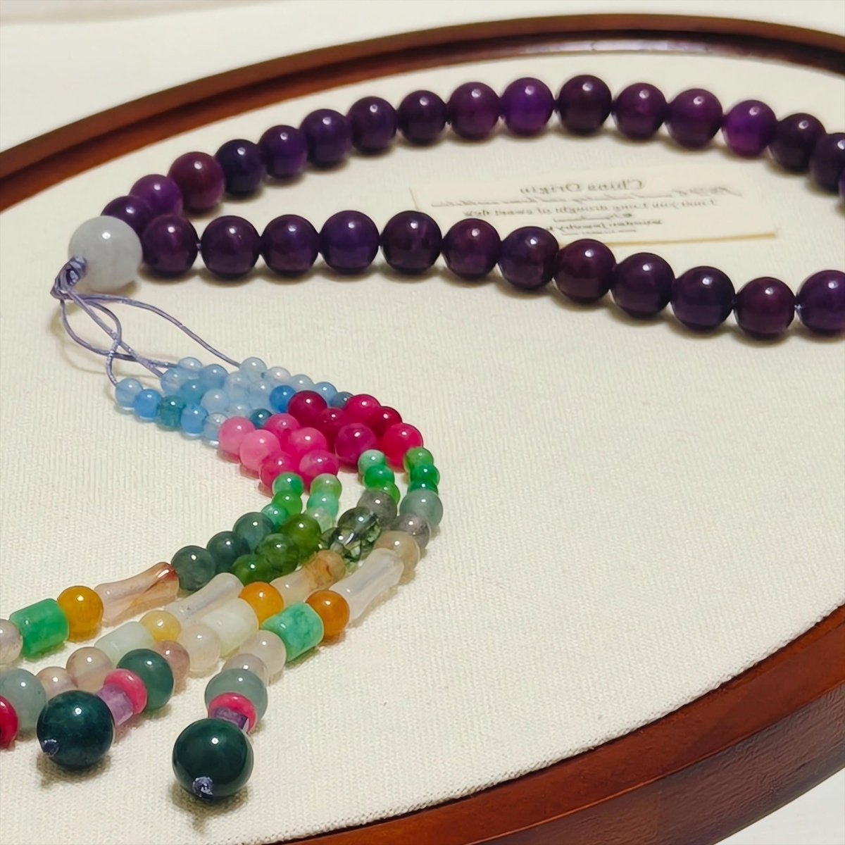 Luxury Elegance Fancy 33 Muslim Agate Tasbeeh with Tassels (MR083)