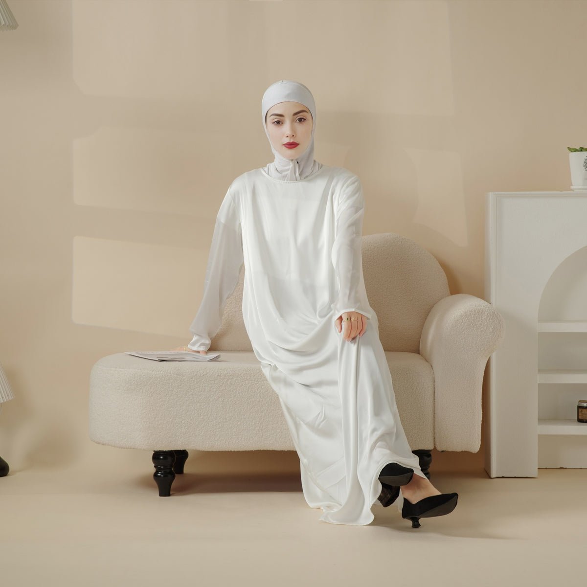 Petal Glow Hand-Embroidered Open Abaya — Secret Garden Series (MOA295)